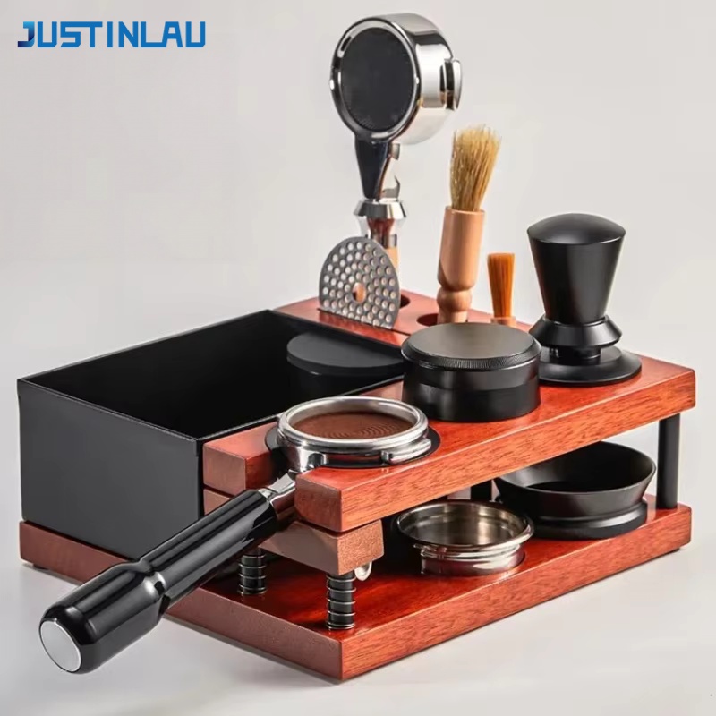 Coffee Knock Box - JUSTINLAU Spring Coffee Tamper Holder with