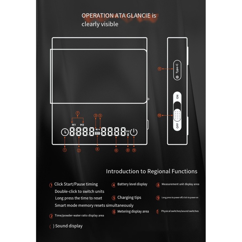 EYFL-Black Coffee Scale 0.1G P - Scale Drip Timer ulasan dan harga