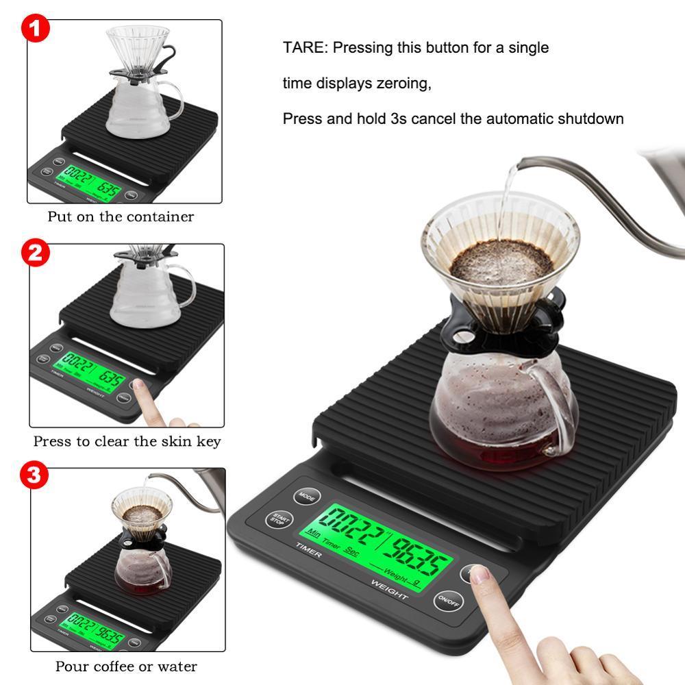 3kg/0.1g 5kg/0.1g Drip Coffee  - Scale Drip Timer ulasan dan harga