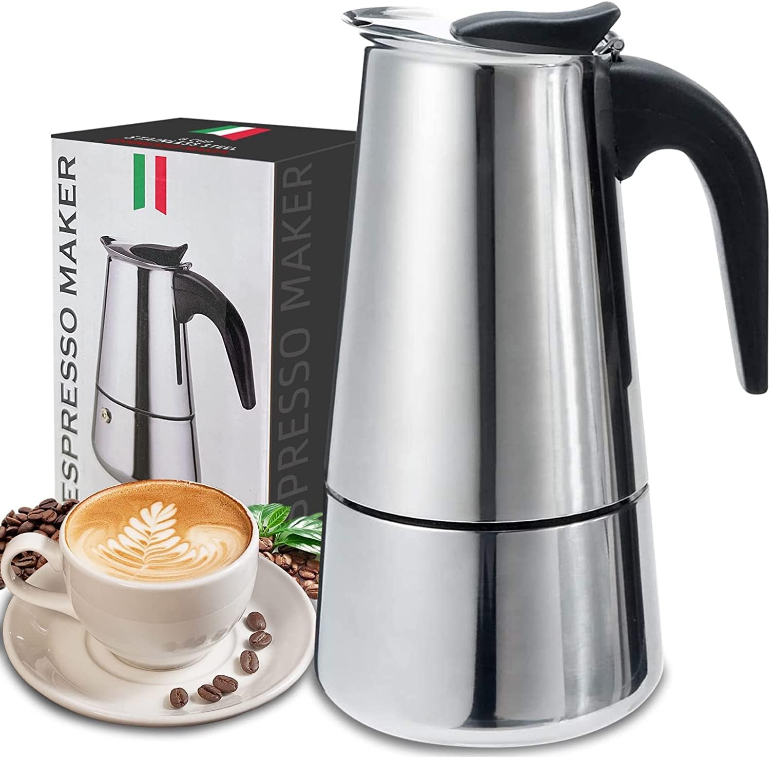 4/6/9 Cups Moka Pot Caffe Mach - Coffee Equipment Tools ulasan dan harga