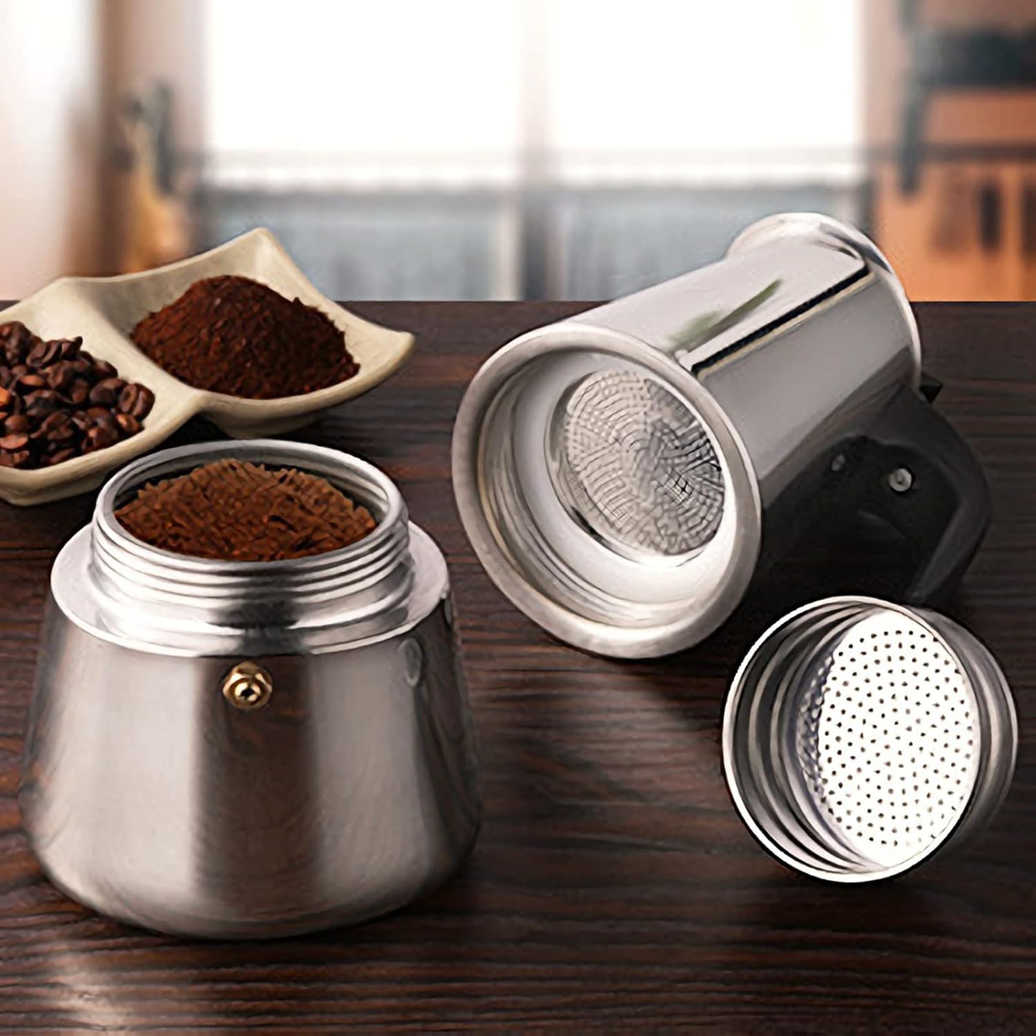 4/6/9 Cups Moka Pot Caffe Mach - Coffee Equipment Tools ulasan dan harga