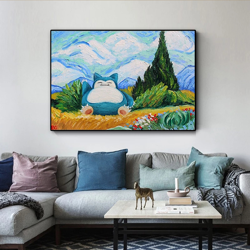Pokemon Snorlax Van Gogh Print - Coffee X ulasan dan harga