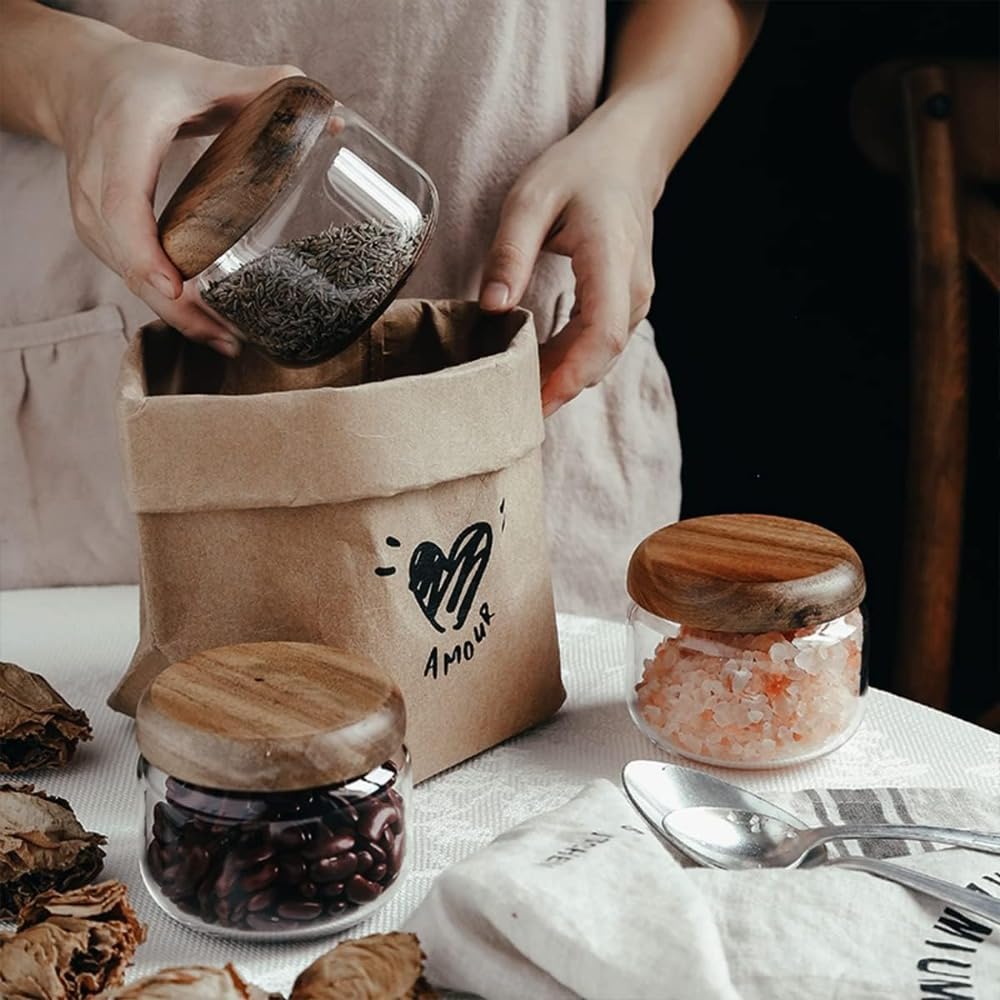 Glass Food  Containers with Wo - Coffee X ulasan dan harga